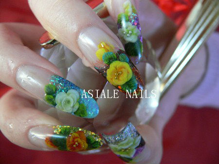 asiale nails, pose dongles en gel, déco image 3